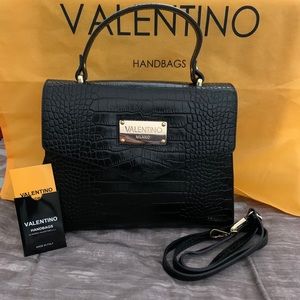 Valentino Black Leather Cross Body Bag